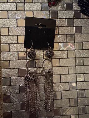 Silver Tassel Drop Earrings - Women Jewelry